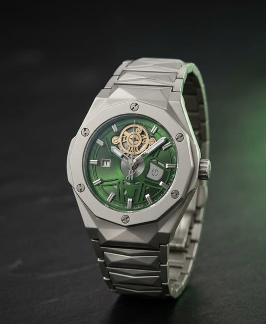 Hublot Chronograph Watch -Green Dial Stainless Steel
