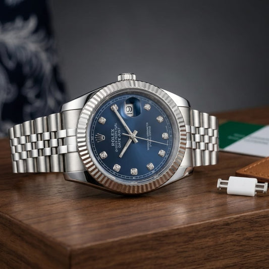 Classic Men's Watch – Blue Dial Stainless Steel